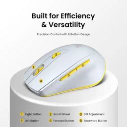 Portronics Toad 32 2.4GHz Wireless Optical Mouse with 6 Button Design, Noiseless Clicks (Grey) image 3