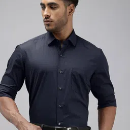 Arrow Pure Cotton Self Design Manhattan Slim Fit Textured Formal Shirt-picture-44