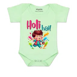 Arvesa Kids-Unisex Green Cotton Rompers-picture-0