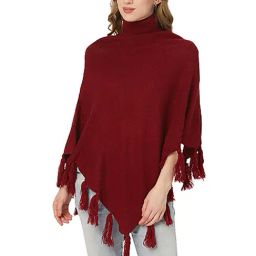 Style Quotient Maroon Poncho-image-29