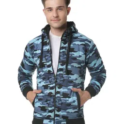 Campus Sutra Light Blue Camo Full Sleeves Hooded Jacket-image-27