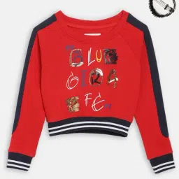 Blue Giraffe Kids Red Embellished Sweatshirt-image-11