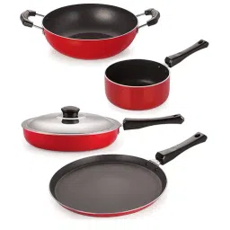 Nirlon Non-Stick Red Aluminium Kitchenware Utencil Combo Gift Set-42
