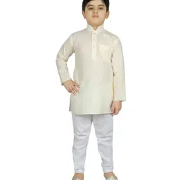 SG Yuvraj Kids Beige & White Solid Kurta with Churidars-image-64