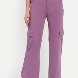 Broadstar Violet Straight Fit High Rise Cargos-image-99