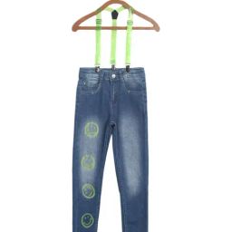 Tales & Stories Kids Blue Cotton Printed Jeans-image-14