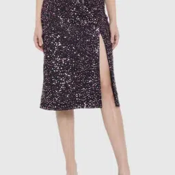 Trend Arrest Purple Embellished Skirt-image-42