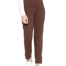 Dollar Missy Brown Regular Fit Cigarette Trousers-image-13