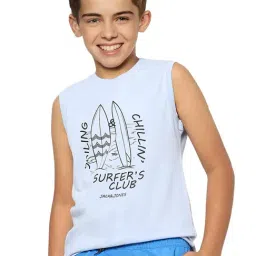 Jack & Jones Junior Light Blue Graphic Print T-Shirt-picture-44