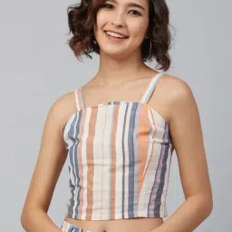 Marie Claire Multicolor Striped Crop Top-36