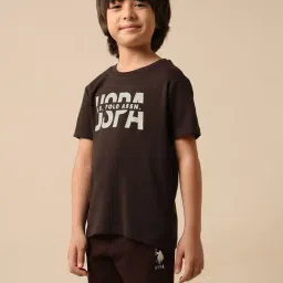 U.S. Polo Assn. Boys Brown Cotton Printed T-Shirt-picture-4