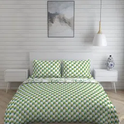 Layers Lumina Printed Green 144 TC Cotton King Bedding Set-41