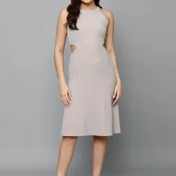 Allen Solly Grey A-Line Dress-image-43
