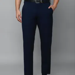 Louis Philippe Navy Blue Slim Fit Trousers-picture-31