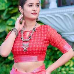 Sidhidata Floral Block Print Saree image 3