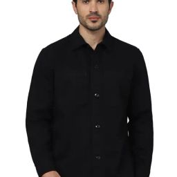 celio* Black Loose Fit Oversized Cotton Shirt-image-30