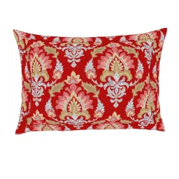 Spaces ATRIUM ECOM Red & White Cotton 144 TC Double Bedsheet with 2 Pillow Covers image 5