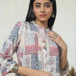 Soch Multicoloured Linen Regular Fit Printed Tunic image 5