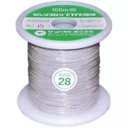 Sunhayato JUNFLON Series Hook Up Wire 100 m White 0.08 mm² 28 AWG ETFE Insulation, AWG28-100-W-image-14