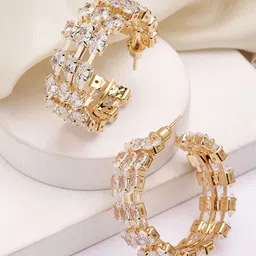 Bohey by KARATCART Contemporary Half Hoop Earrings-image-11
