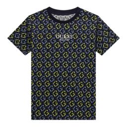 Guess Kids G Chain Lime All Over Logo Regular Fit T-Shirt-image-14