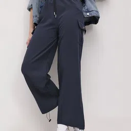 Roadster Women Casual Wear Solid Cargos Trousers-picture-44