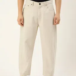 Bene Kleed Ecru Loose Fit Lightly Washed Jeans-image-72