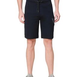 Van Heusen Athleisure Regular Fit Smart Tech Easy Stain Release Solid Knit Shorts - Black-39