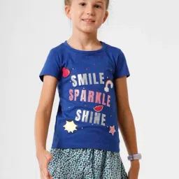 Kate & Oscar Kids Navy Cotton Printed T-Shirt-image-65