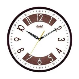 Ajanta Designer Round Wall Clock Silent Non Ticking Battery Operated - Quartz, Brown-image-57