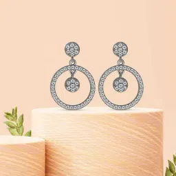 Silberry 92.5 Sterling Silver Artful Drop Earrings for Women-image-61