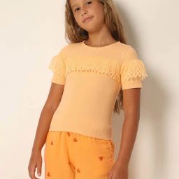 VERO MODA GIRL Orange Cotton Applique Top-image-56