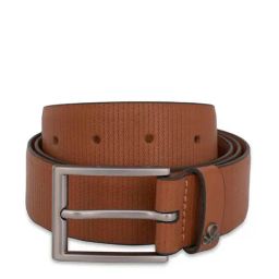 United Colors of Benetton Carcetti Tan Leather Textured Waist Belt-image-66