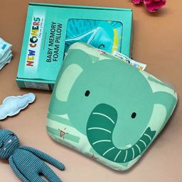 NEW COMERS Kids Green Printed Baby Pillow-image-2