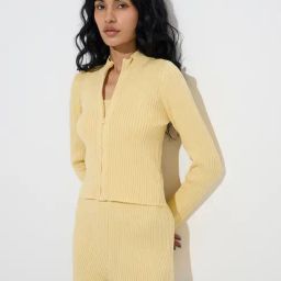 Superstar by Westside Yellow Ribbed-Textured Cotton Jacket-image-40
