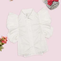 Pantaloons Junior Girls Off-White Top-image-140