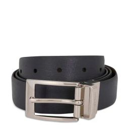 United Colors of Benetton Quinton Navy & Wine Leather Textured Reversible Belt-11