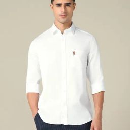 U.S. Polo Assn. White Cotton Regular Fit Shirt-picture-4