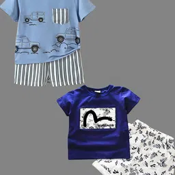 BAESD Unisex Kids Printed T-shirt with Shorts-10