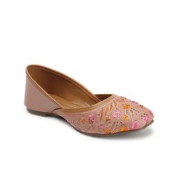 Alishtezia Women Embellished Open Toe Flats with Embroidered-image-68