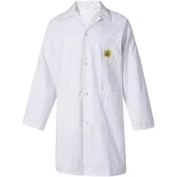 SCHOFIC Antistatic ESD Safe Lab Coat/Jacket Full Sleeves Unisex White Size - L (Pack of 5)-43
