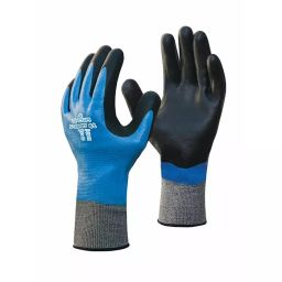 Showa STEX 337 Blue Polyester Stainless Steel Cut Resistant Work Gloves Size 7 Nitrile Foam Coating, S-TEX 377 7-image-26