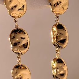 ANAMIKA Stainless Steel Gold-Plated Anti-Tarnish Contemporary Drop Earrings-picture-13