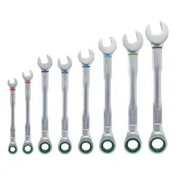 Bosch Ratchet Combination Wrench Set Chrome Vanadium Steel 8-19 mm, 1600A027PS (Pack of 8)-18