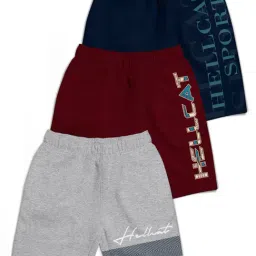 HELLCAT Kids Multi Printed Shorts (Pack Of 3)-image-62