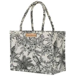 NR by Nidhi Rathi White Printed Medium Tote Handbag-2