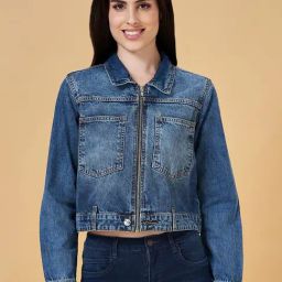 People by Pantaloons Blue Cotton Jacket-image-104