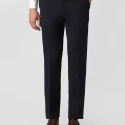 Van Heusen Navy Blue Slim Fit Texture Trousers-picture-15