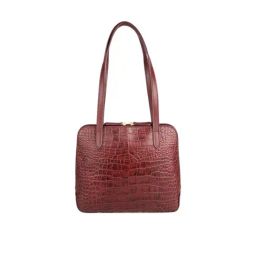 Hidesign Red Textured Medium Handbag-20