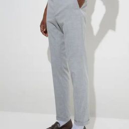 WES Formals by Westside Grey Self Pattern Relaxed-Fit Mid-Rise Trousers-image-66
